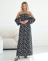 Off-the-shoulder maxi dress