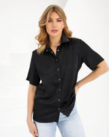 Blouse satin with short sleeves Amanda