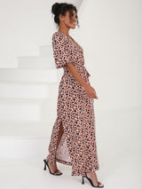 Flared cropped sleeve maxi dress Dana