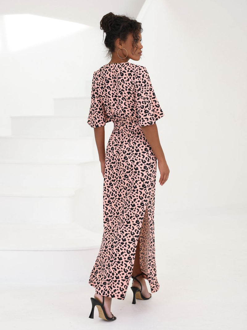 Flared cropped sleeve maxi dress Dana