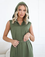 Tunic dress with slits and hood Dubai