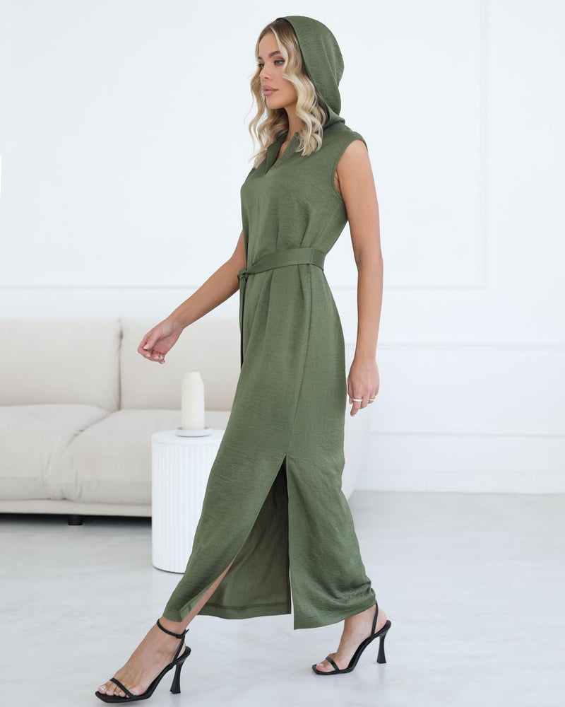 Tunic dress with slits and hood Dubai